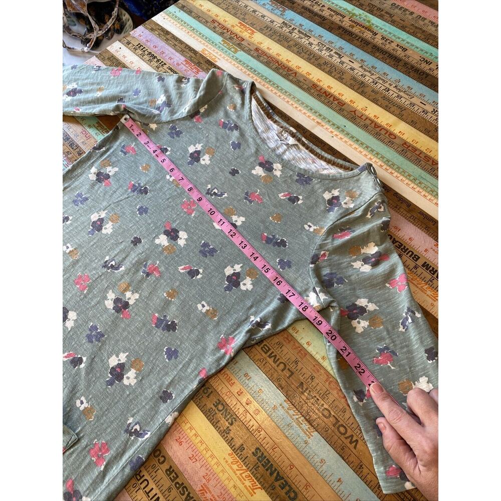 BODEN Sz 6 Tunic Dress 3/4 Sleeve Jersey Cotton Knit Floral Boho XS S Beachy - Picture 11 of 14